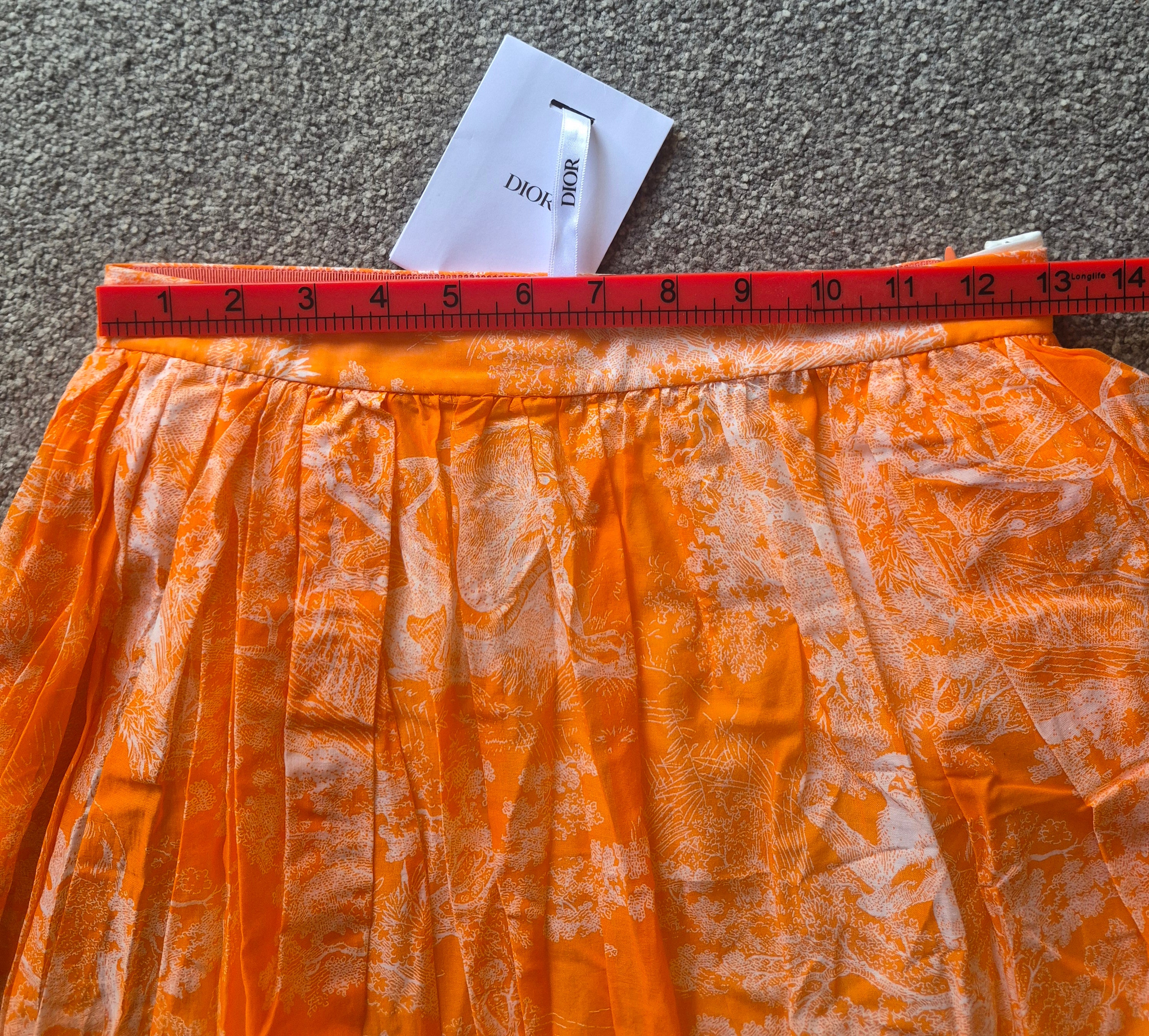 CHRISTIAN DIOR ORANGE TOILE DE JOUY WOMEN'S SILK SKIRT UK 8 (FR 36) NEW WITH TAGS RRP £1,800