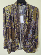 BYYDOX PRINTED OPEN FRONT BLAZER PURPLE MULTI WOMEN'S UK 12 BNWT RRP£120