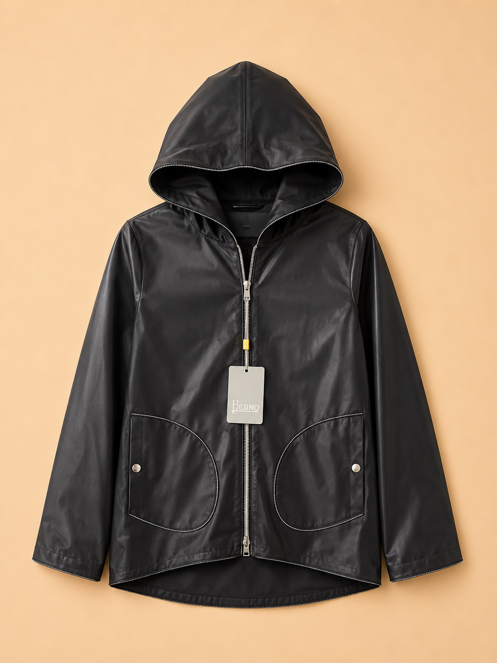 HERNO LAMINAR WATERPROOF HOODED JACKET BLACK AGE 14 / WOMEN'S XS NEW WITH TAGS RRP £595