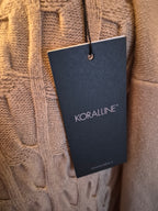 KORALLINE WOMEN'S BEIGE CABLE KNIT LONG CARDIGAN XS/S BNWT DESIGNER RRP £295