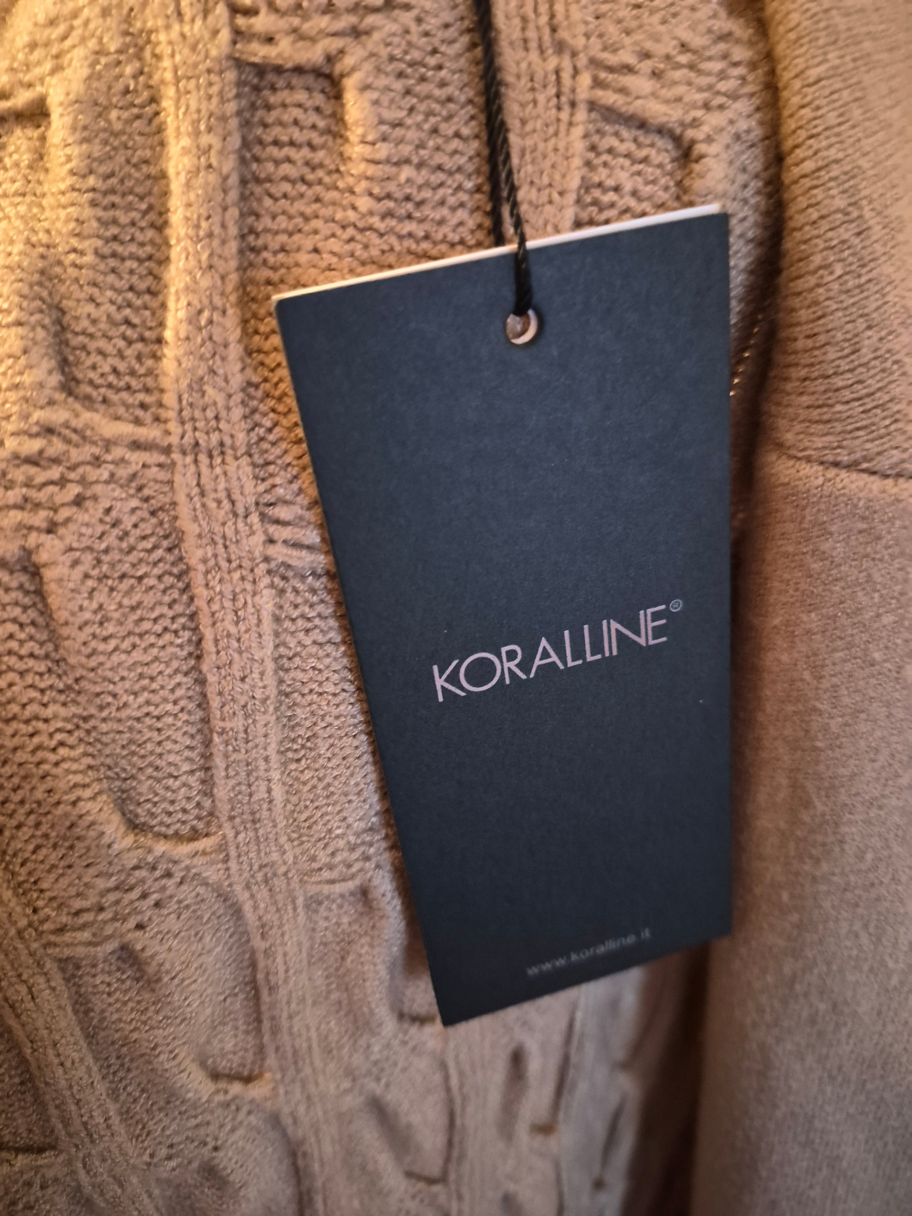 KORALLINE WOMEN'S BEIGE CABLE KNIT LONG CARDIGAN XS/S BNWT DESIGNER RRP £295