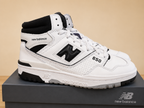 NEW BALANCE 650 WHITE BLACK LEATHER HIGH TOP TRAINERS UK 8.5 EU 43 BNIB RRP £120