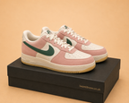 NIKE AIR FORCE 1 '07 PINK WHITE GREEN SUEDE MEN'S UK 8 BRAND NEW WITH BOX RRP £120