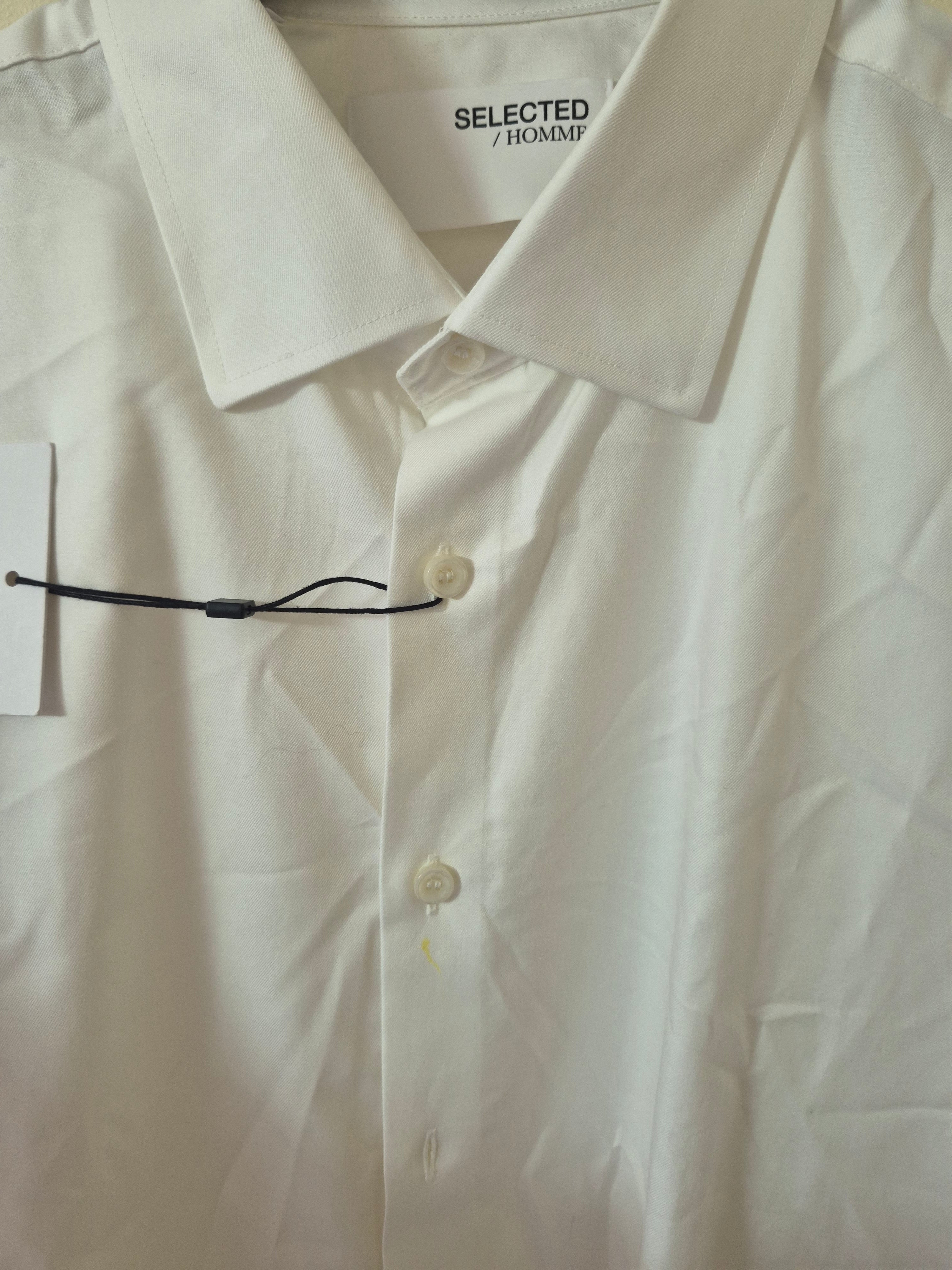 NEW SELECTED HOMME MEN’S SLIM ETHAN FORMAL SHIRT 17.5 NECK SIZE XL WHITE