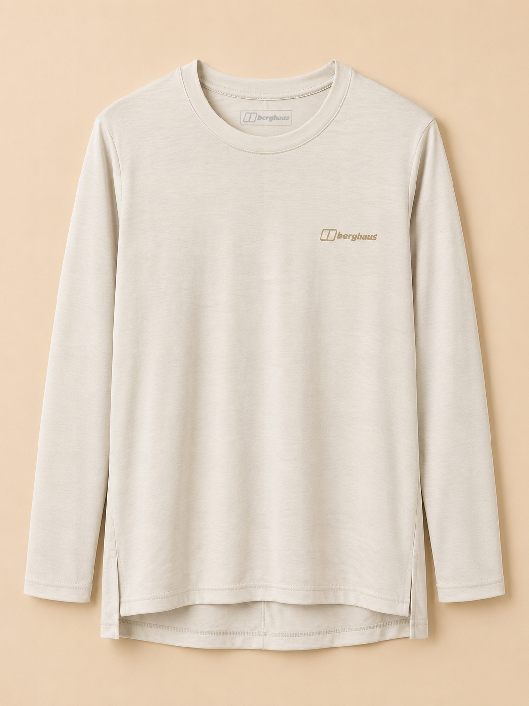 BERGHAUS RELAXED LS TECH WOMEN'S LONG SLEEVE T-SHIRT UK 12 BEIGE BNWT
