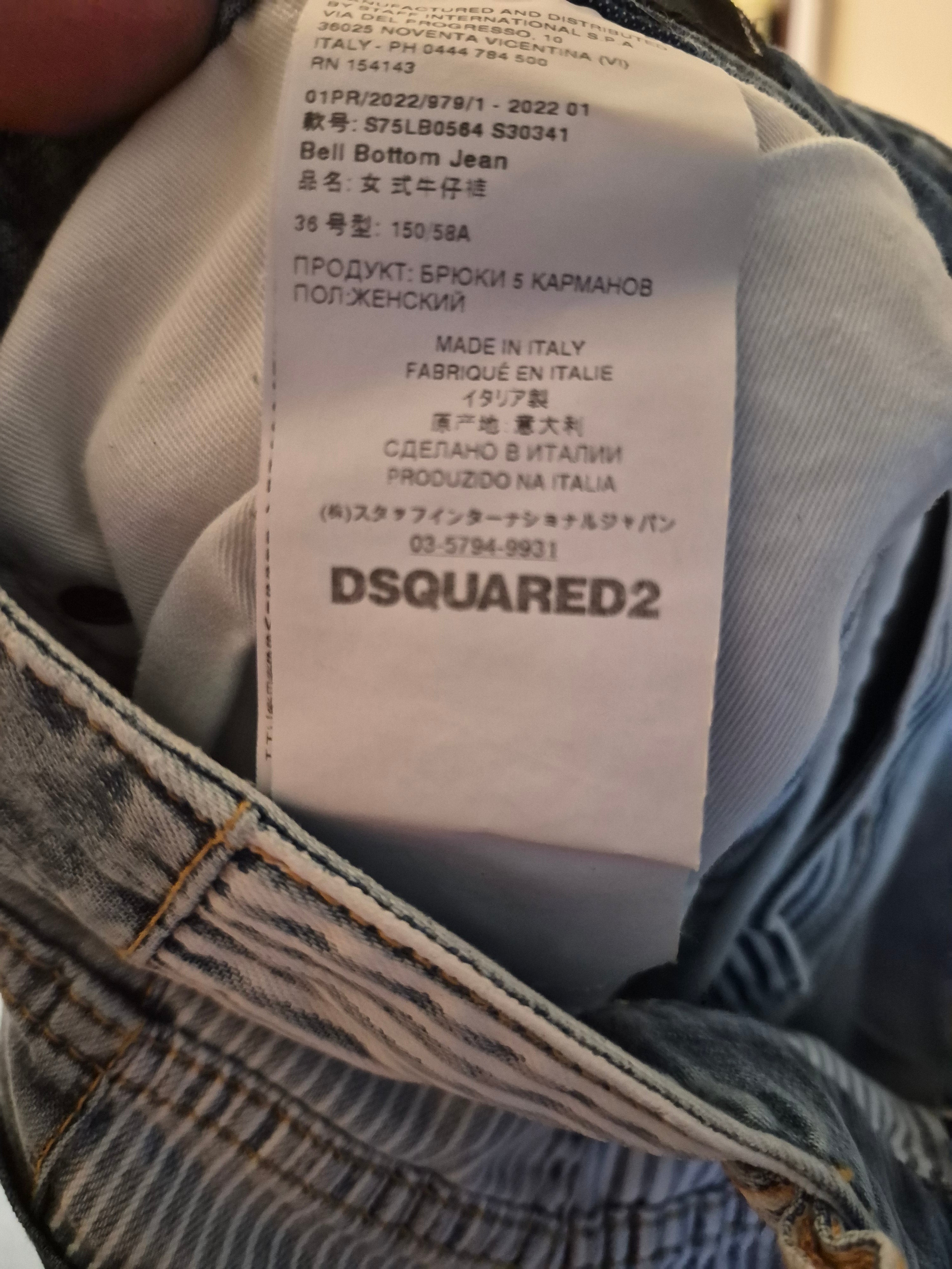 DSQUARED2 PATCHWORK BELL BOTTOM JEANS WOMEN'S IT 36 UK 4 BLUE BNWT RRP £690