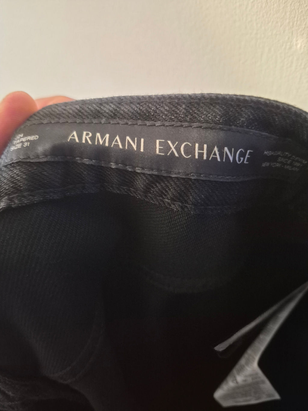 ARMANI EXCHANGE MEN'S BLACK TAPERED JEANS W31 BNWT DESIGNER DENIM RRP £120
