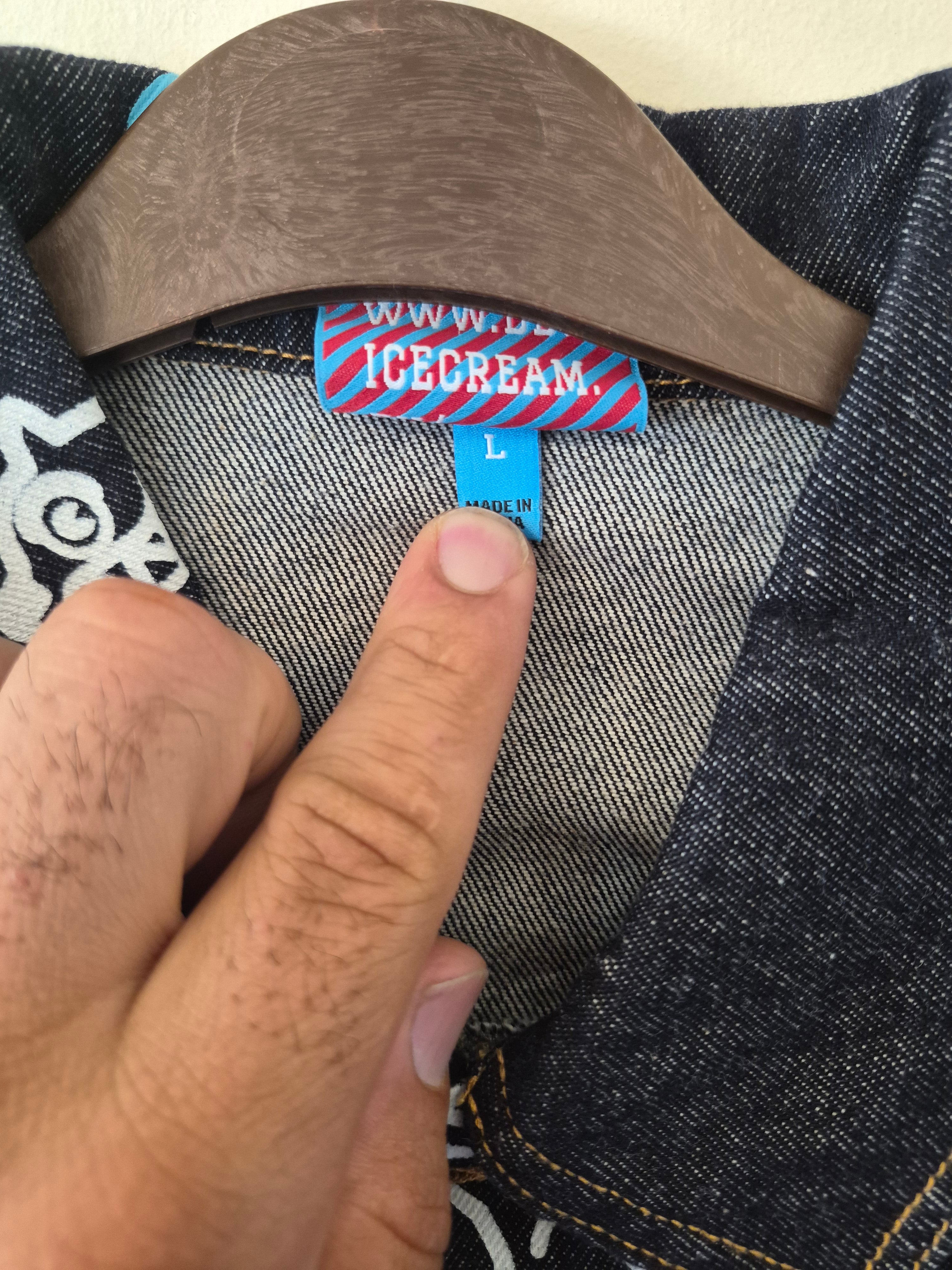 ICECREAM RUNNING DOG DENIM JACKET – DARK INDIGO – SIZE MEDIUM/LARGE RRP:£320