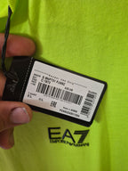 NEW EA7 EMPORIO ARMANI MEN’S LOGO T-SHIRT ACID LIME LARGE RRP£65