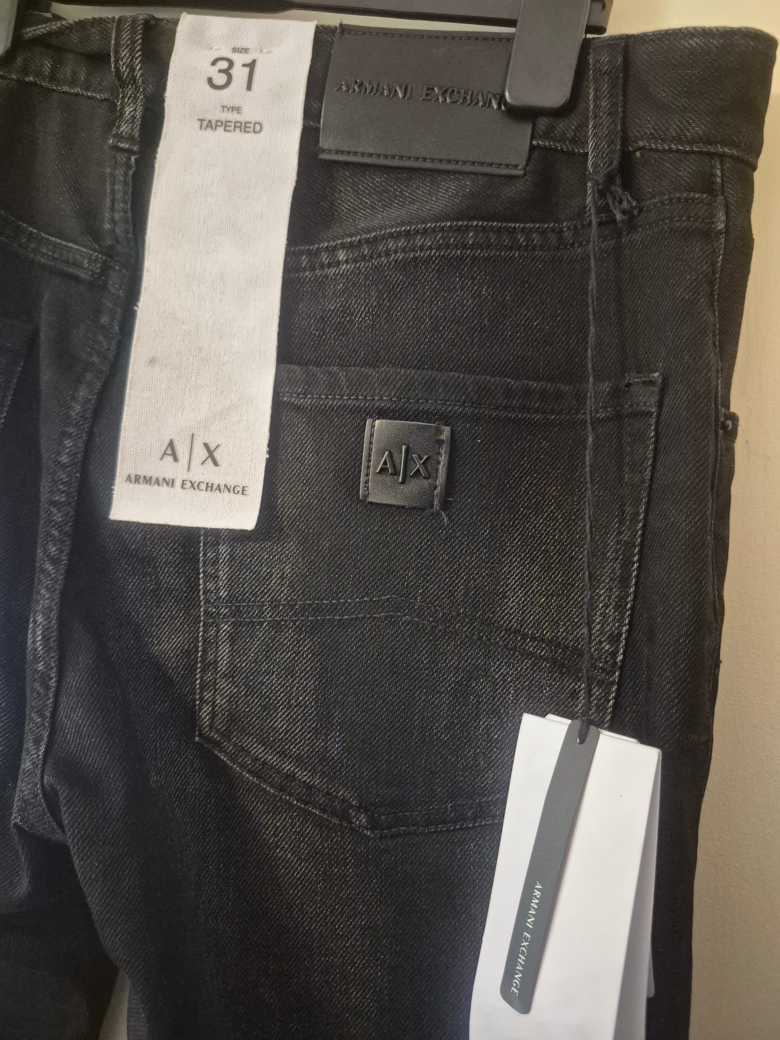 ARMANI EXCHANGE MEN'S BLACK TAPERED JEANS W31 BNWT DESIGNER DENIM RRP £120