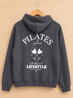 THE COUTURE CLUB PILATES & PINOT CROPPED HOODIE CHARCOAL GREY WOMEN'S UK 8 / SMALL RRP £55