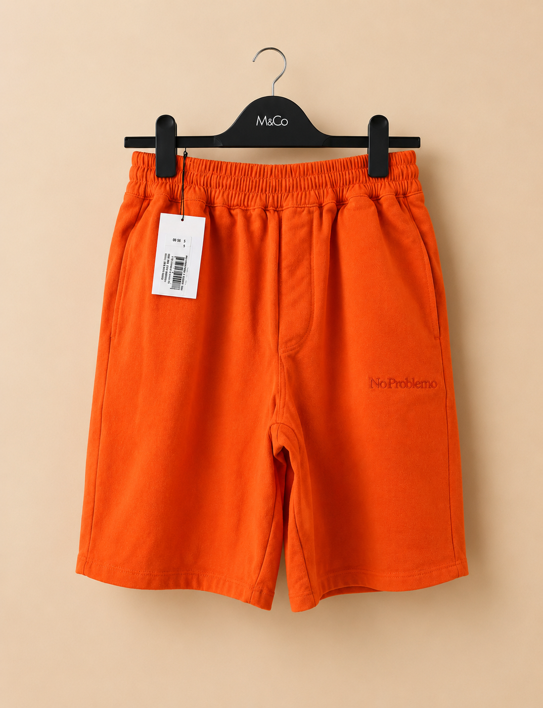 NO PROBLEMO MEN'S ORANGE SHORTS SIZE SMALL BRAND NEW WITH TAGS DESIGNER RRP £110