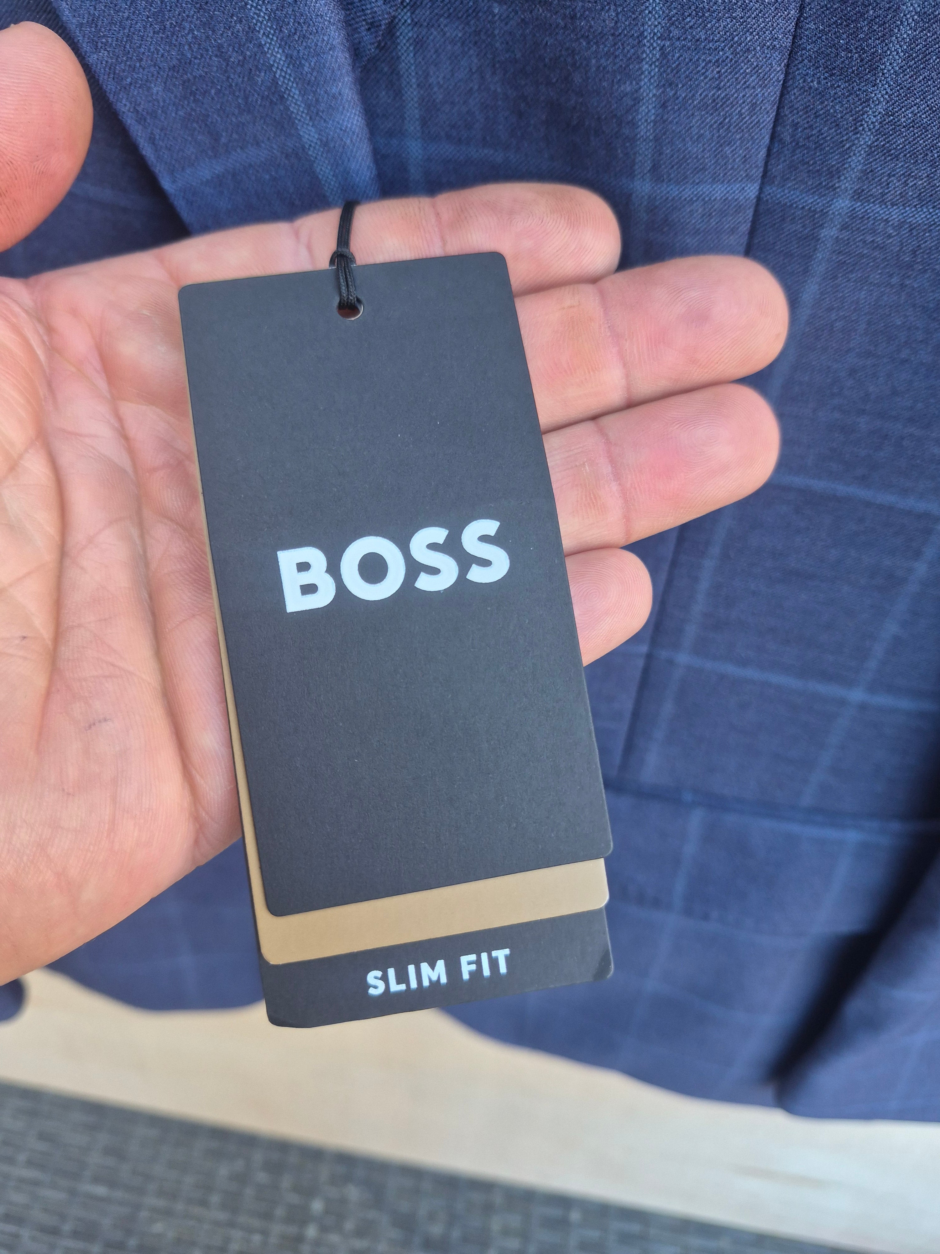 BOSS HUGO BOSS H-HAYES 2 PIECE SUIT BLUE CHECK SLIM FIT 36R / 30R PANT BRAND NEW WITH TAGS RRP £299