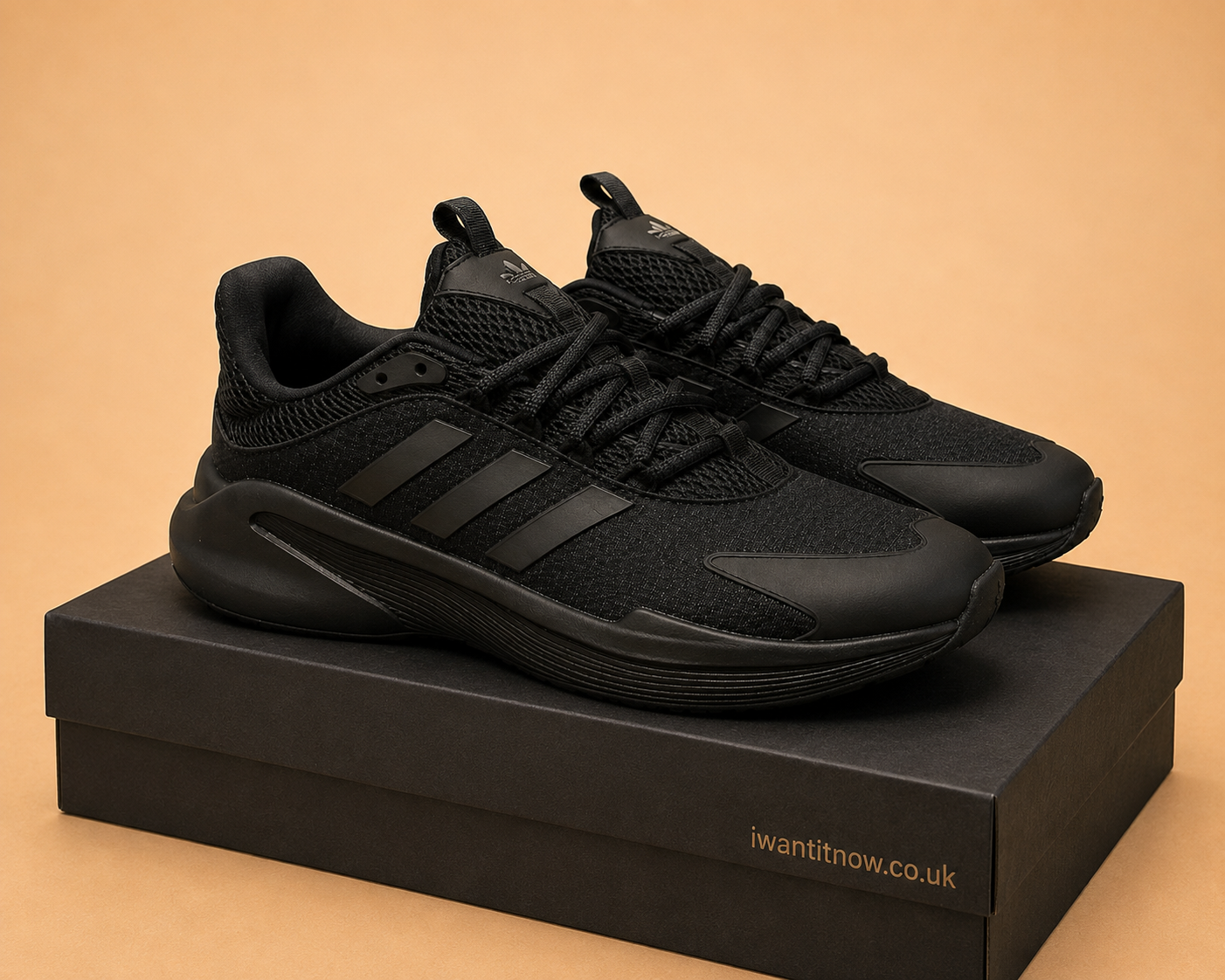 ADIDAS ALPHAEDGE+ RUNNING TRAINERS BLACK MEN'S UK 8.5 EU 42 2/3 BRAND NEW NO BOX RRP £110