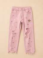 ROSSANO PERINI LIMITED EDITION STAR DISTRESSED BOYFRIEND JEANS UK 10 NEW WITH TAGS RRP £495