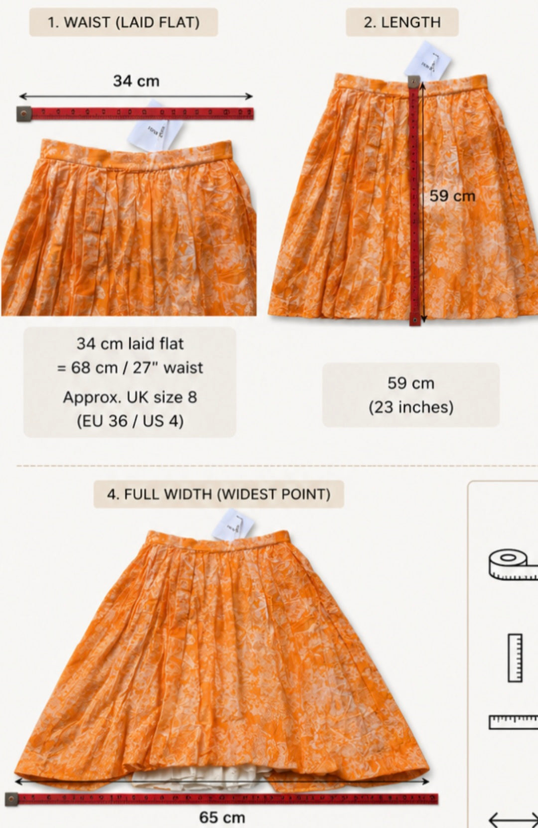 CHRISTIAN DIOR ORANGE TOILE DE JOUY WOMEN'S SILK SKIRT UK 8 (FR 36) NEW WITH TAGS RRP £1,800