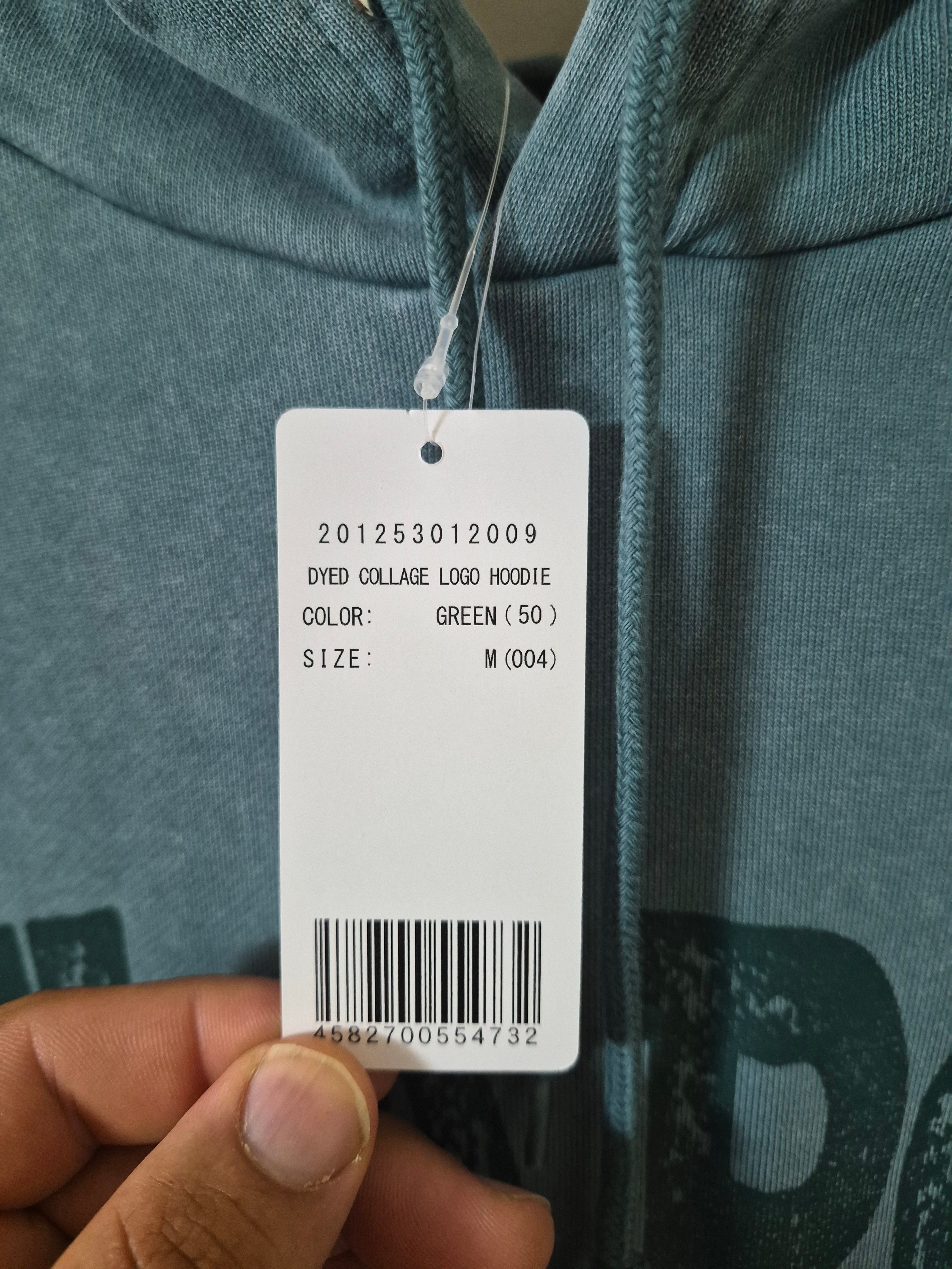 XLARGE DYED COLLEGE LOGO HOODIE GREEN UK MEDIUM OR LARGE BRAND NEW WITH TAGS RRP £120