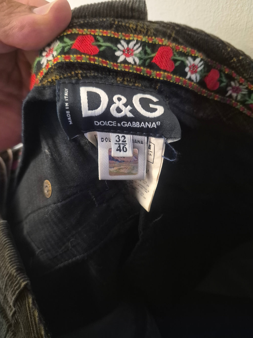 DOLCE & GABBANA D&G CORDUROY TROUSERS OLIVE GREEN MEN'S WAIST UK 32 EU 46 NEW WITH TAGS RRP £395