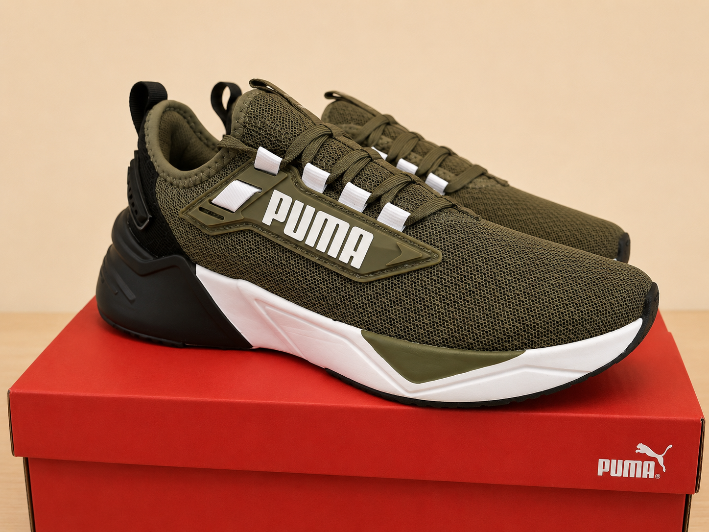 PUMA RETALIATE OLIVE GREEN TRAINERS UK 5 EU 38 BRAND NEW BOXED RRP £70