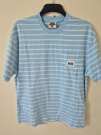 NEW NO TAGS UNLIKE HUMANS WELLS STRIPE POCKET T-SHIRT BLUE MEDIUM RRP£35