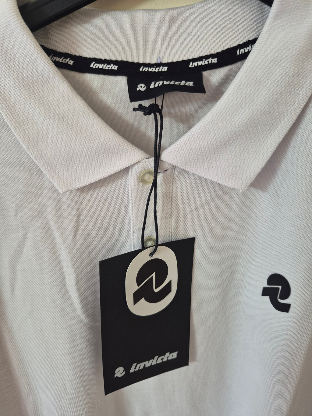 NEW INVICTA MEN’S BIG LOGO COTTON POLO SHIRT WHITE XXL RRP£70