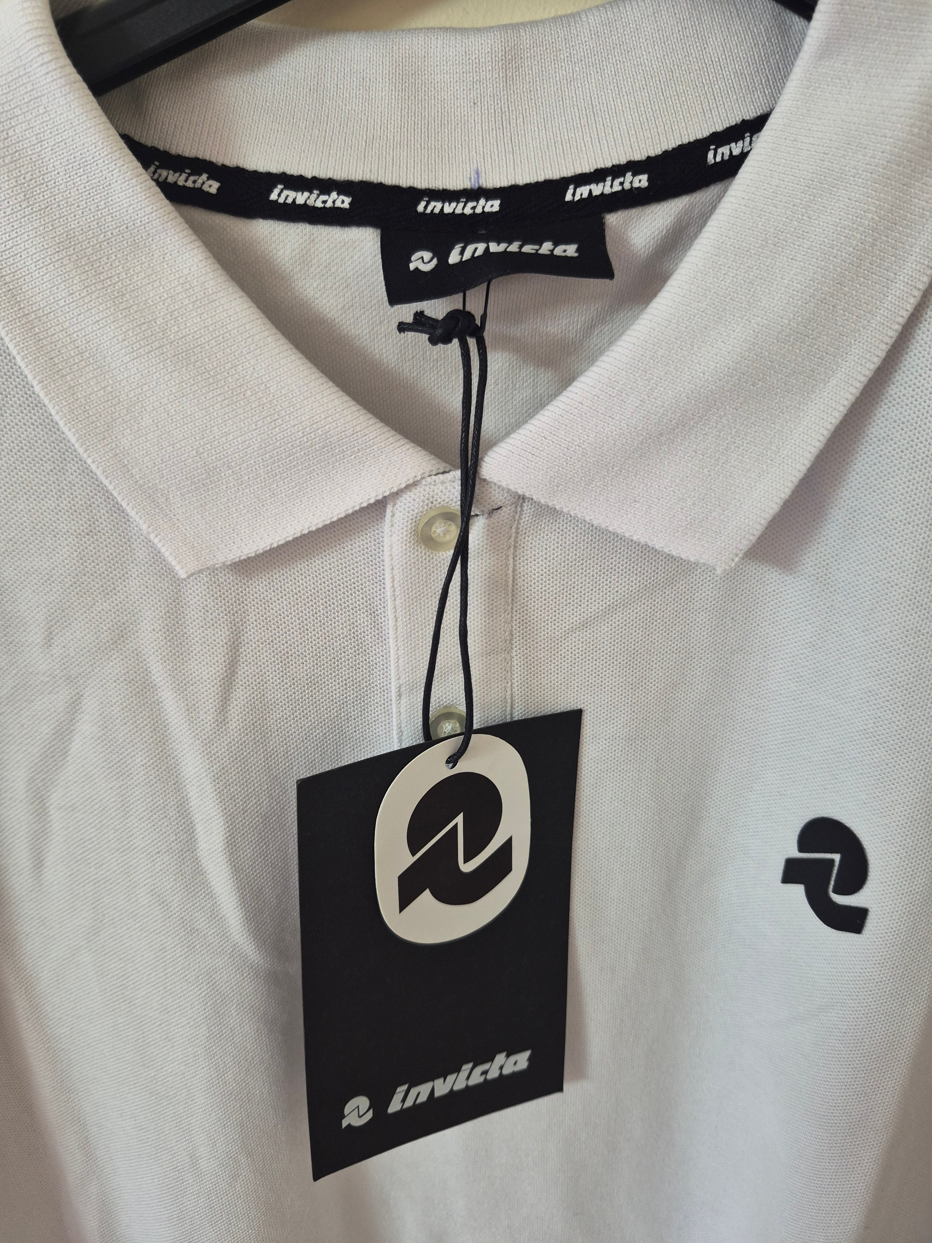 NEW INVICTA MEN’S BIG LOGO COTTON POLO SHIRT WHITE XXL RRP£70