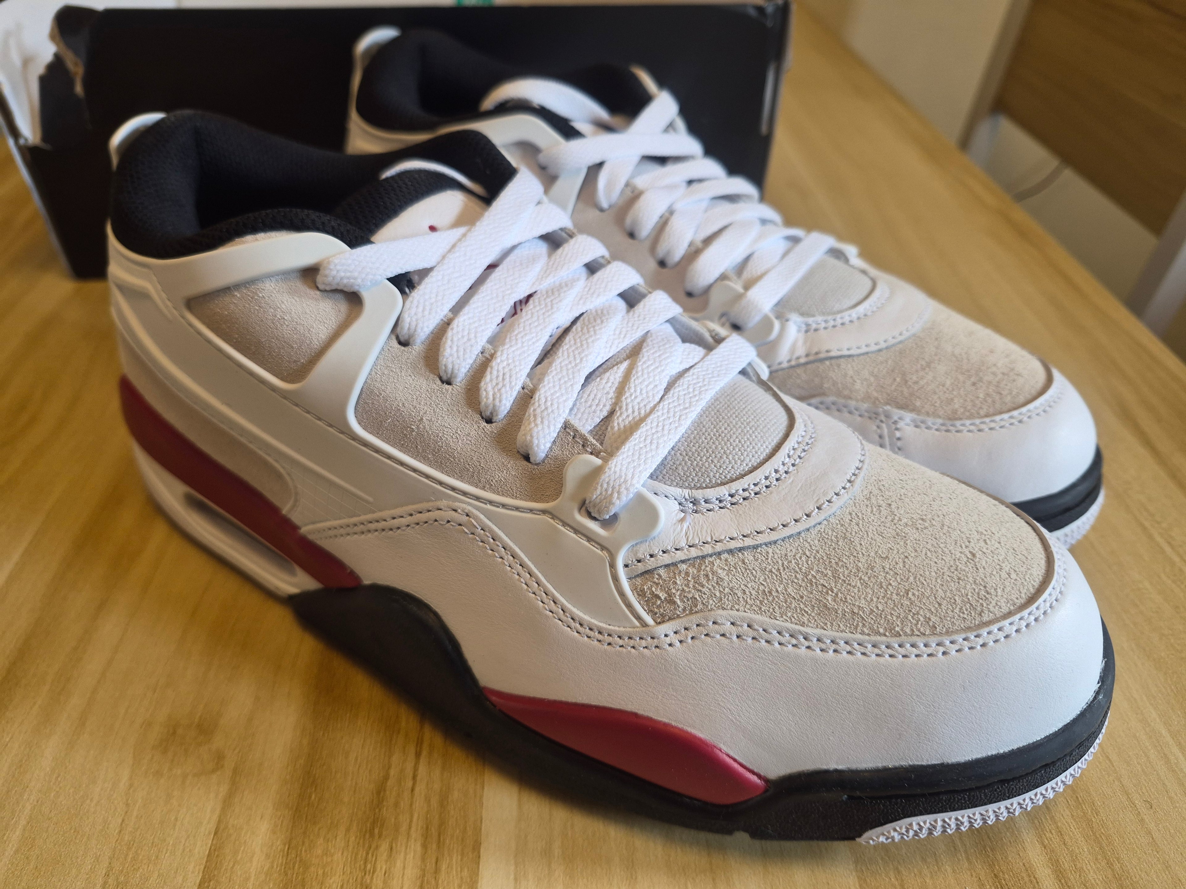 AIR JORDAN 4RM WHITE GYM RED PHOTON DUST UK 7.5 MEN'S NEW HALF BOX RRP £139.99
