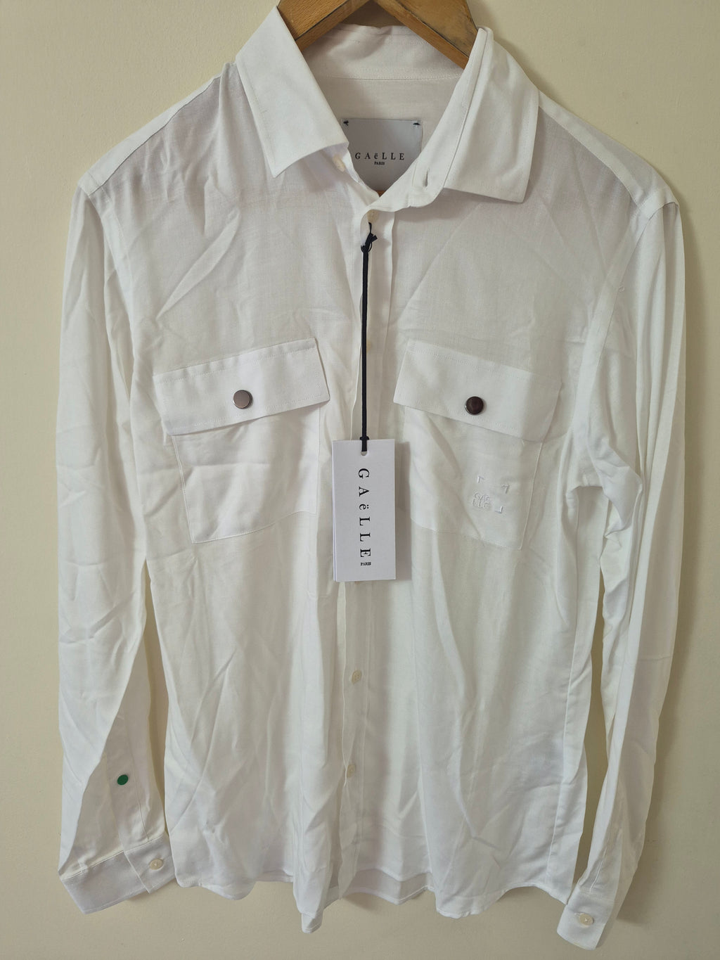 NEW GAËLLE PARIS WOMEN’S UK12 SAFARI SHIRT WHITE MEDIUM RRP£130