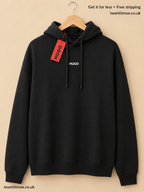 HUGO MEN'S BLACK LOGO HOODIE SIZE M BRAND NEW WITH TAGS AUTHENTIC RRP £119