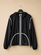 ALTE SYSTEMS MEN'S BLACK MESH  LIGHTWEIGHT REFLECTIVE HOODED WINDBREAKER MEDIUM NEW NO TAGS