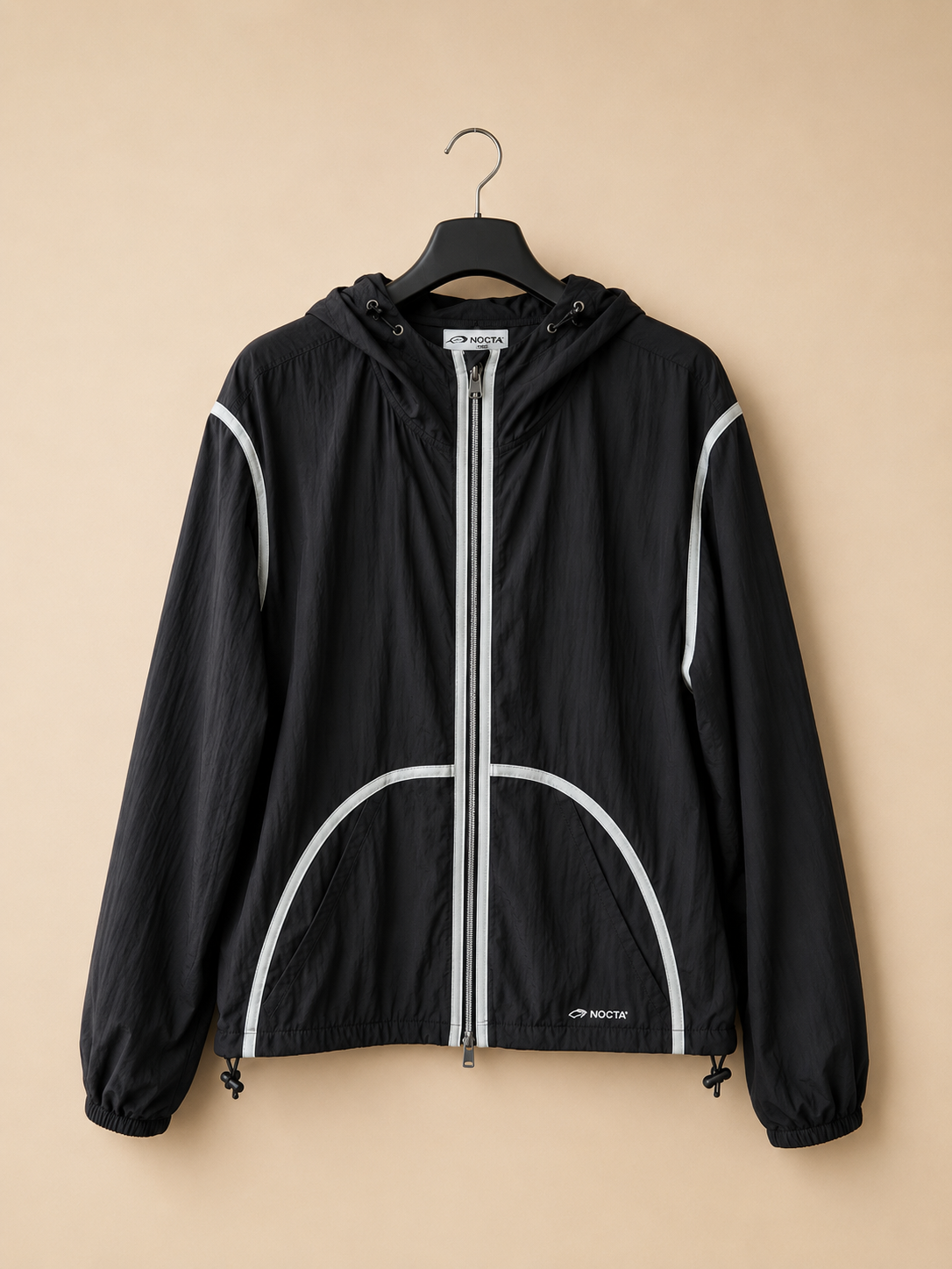 ALTE SYSTEMS MEN'S BLACK MESH  LIGHTWEIGHT REFLECTIVE HOODED WINDBREAKER MEDIUM NEW NO TAGS