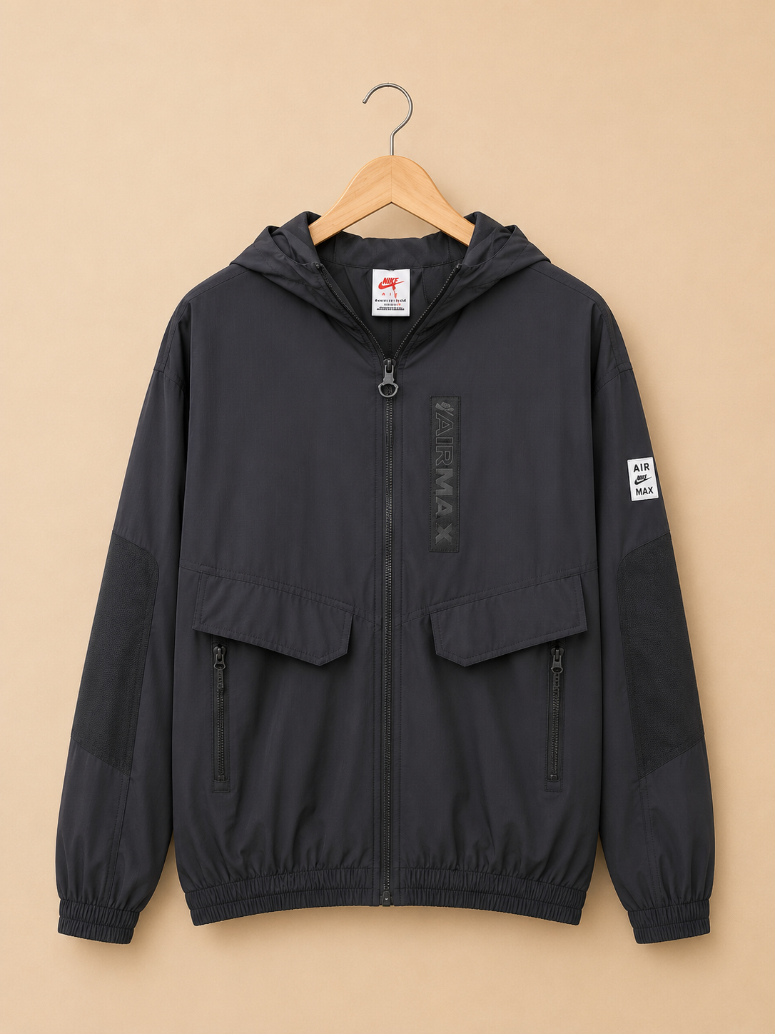 NIKE AIR MAX FULL ZIP HOODED JACKET BLACK MEN'S MEDIUM NEW NO TAGS RRP £129.95