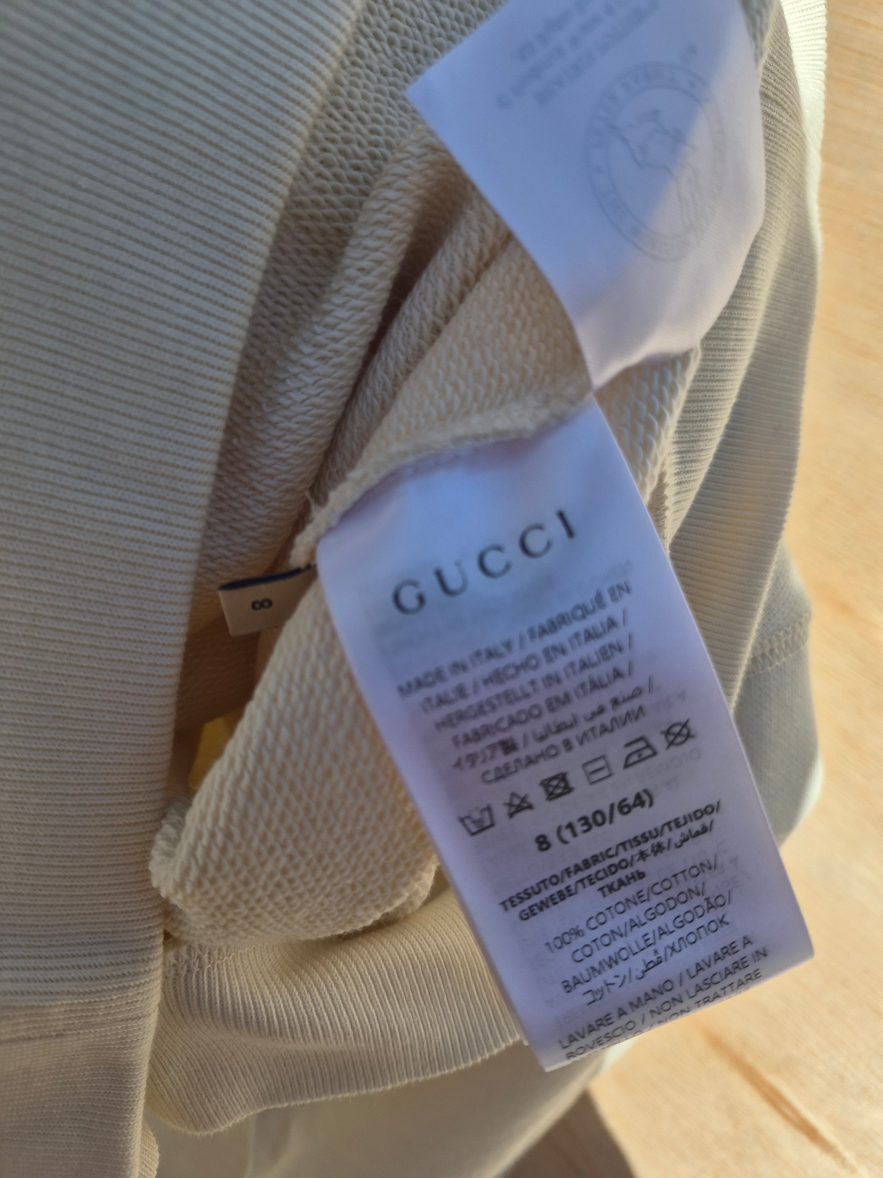 GUCCI x PETER RABBIT KIDS LOGO HOODIE WHITE CREAM SIZE 8  (7-8 YEARS OLD) NEW WITH TAGS RRP £450