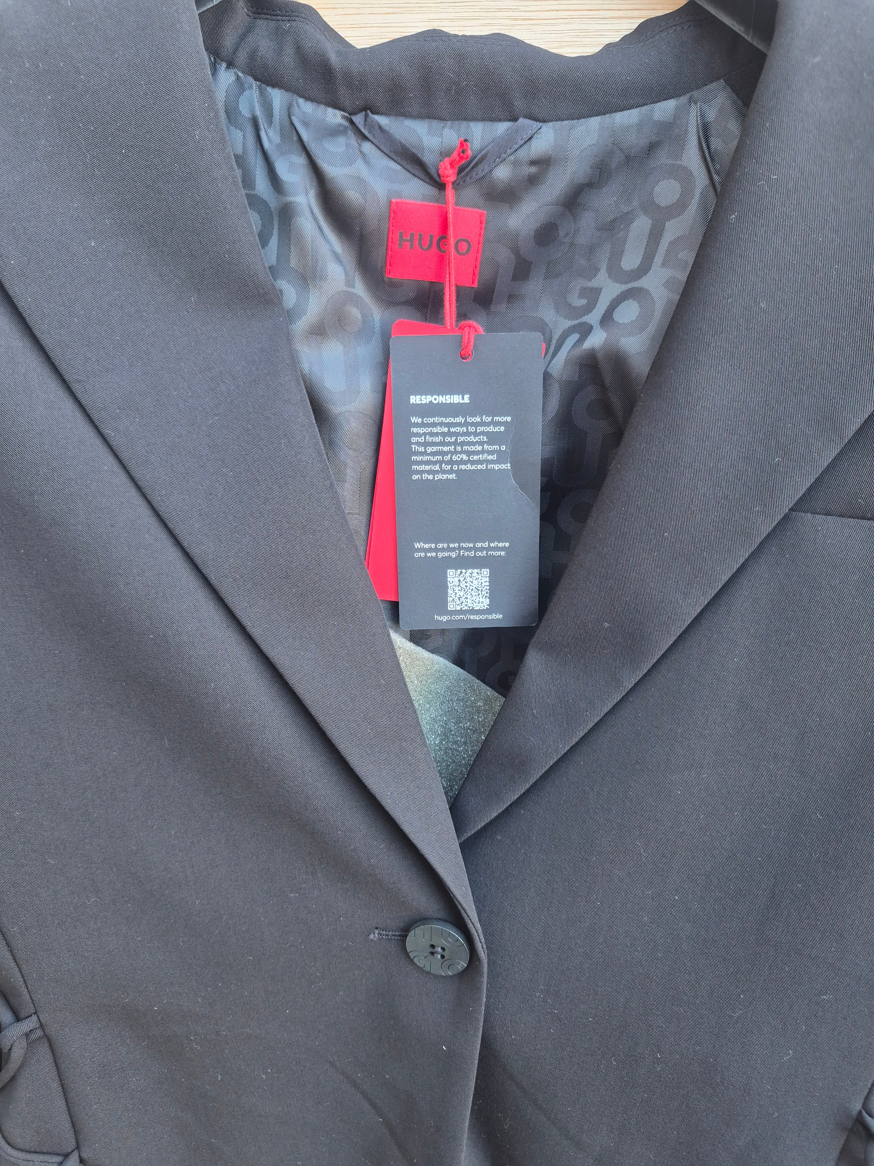 HUGO BOSS HUGO ALMERE WOMEN'S BLAZER BLACK UK 6 BRAND NEW WITH TAGS RRP £299