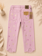 ROSSANO PERINI LIMITED EDITION STAR DISTRESSED BOYFRIEND JEANS UK 10 NEW WITH TAGS RRP £495