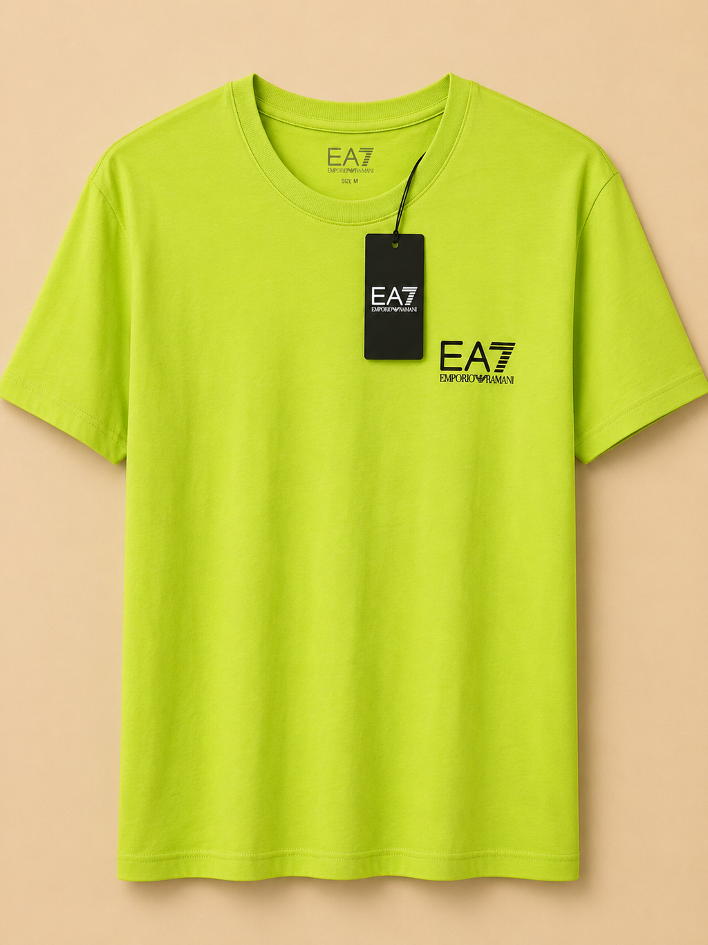 NEW EA7 EMPORIO ARMANI MEN’S LOGO T-SHIRT ACID LIME LARGE RRP£65