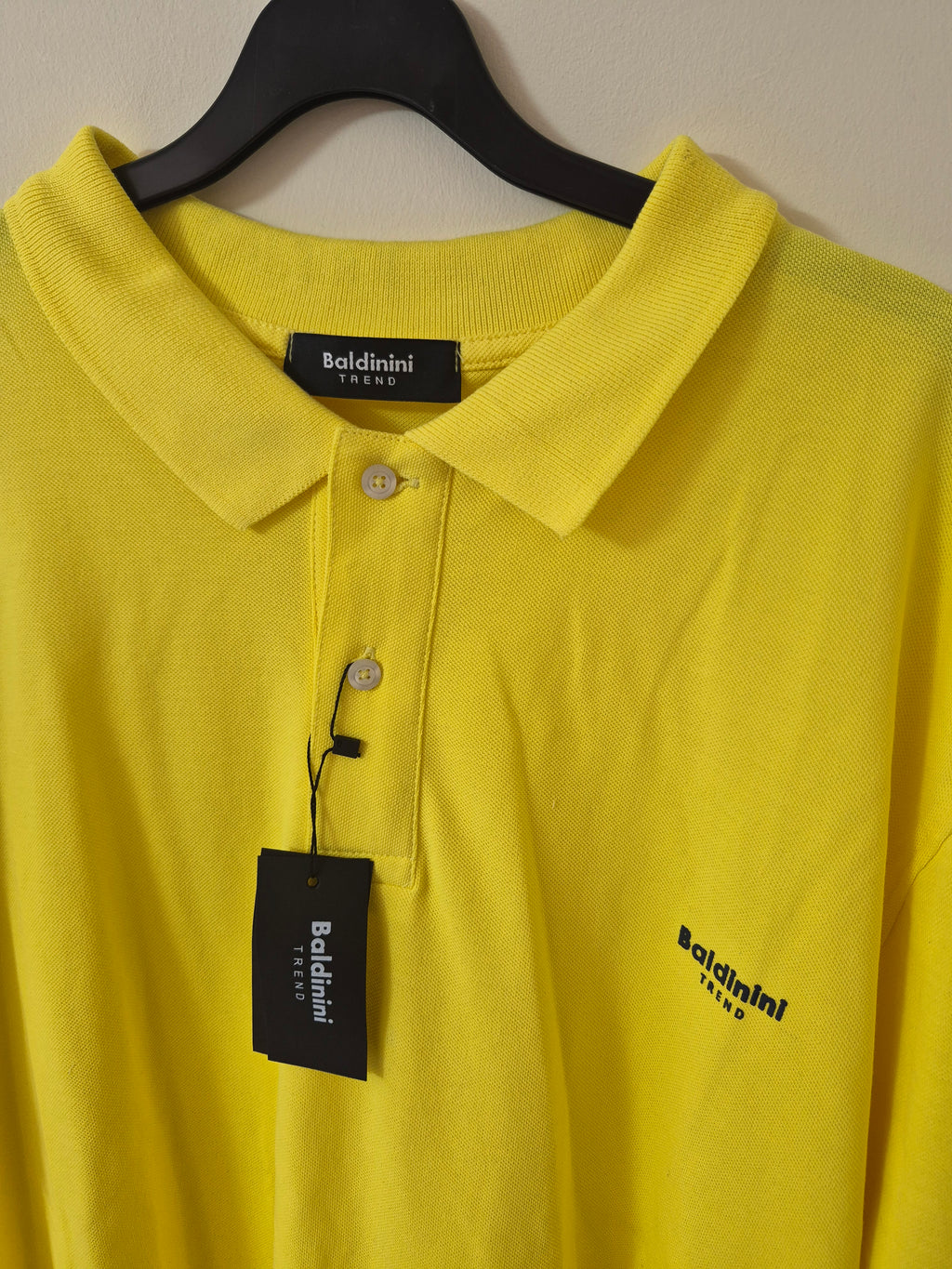 BALDININI TREND YELLOW LOGO POLO SHIRT MEN'S 2XL/3XL BNWT MADE IN ITALY RRP £200