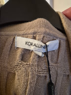 KORALLINE WOMEN'S BEIGE CABLE KNIT LONG CARDIGAN XS/S BNWT DESIGNER RRP £295
