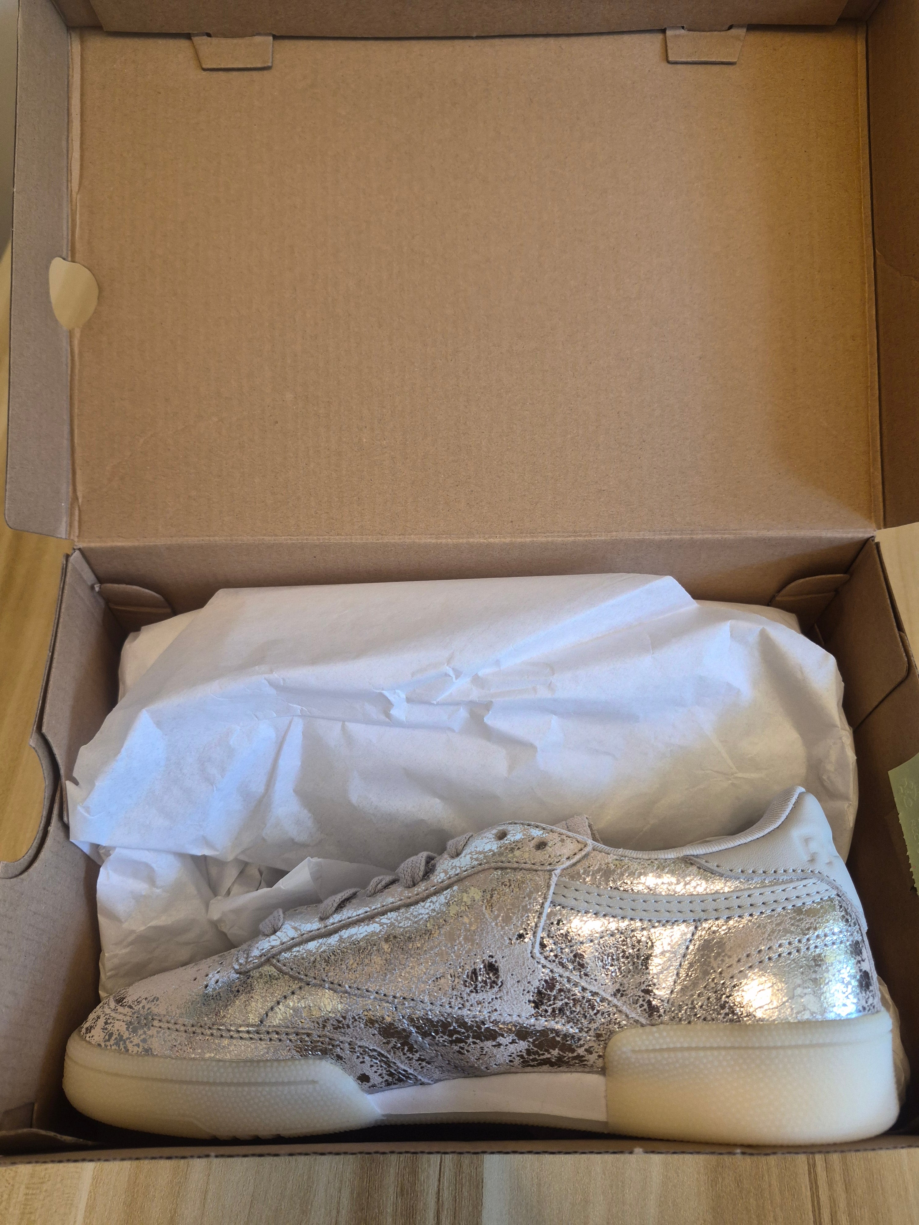 REEBOK CLUB C 85 TEXTURAL WOMEN'S TRAINERS UK 4 EU 37 SILVER METALLIC BNIB RRP £90