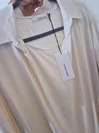 LIVIANA CONTI WOMENS CREAM LAYERED BLOUSE TOP IT 48 UK 16 BRAND NEW RRP £250