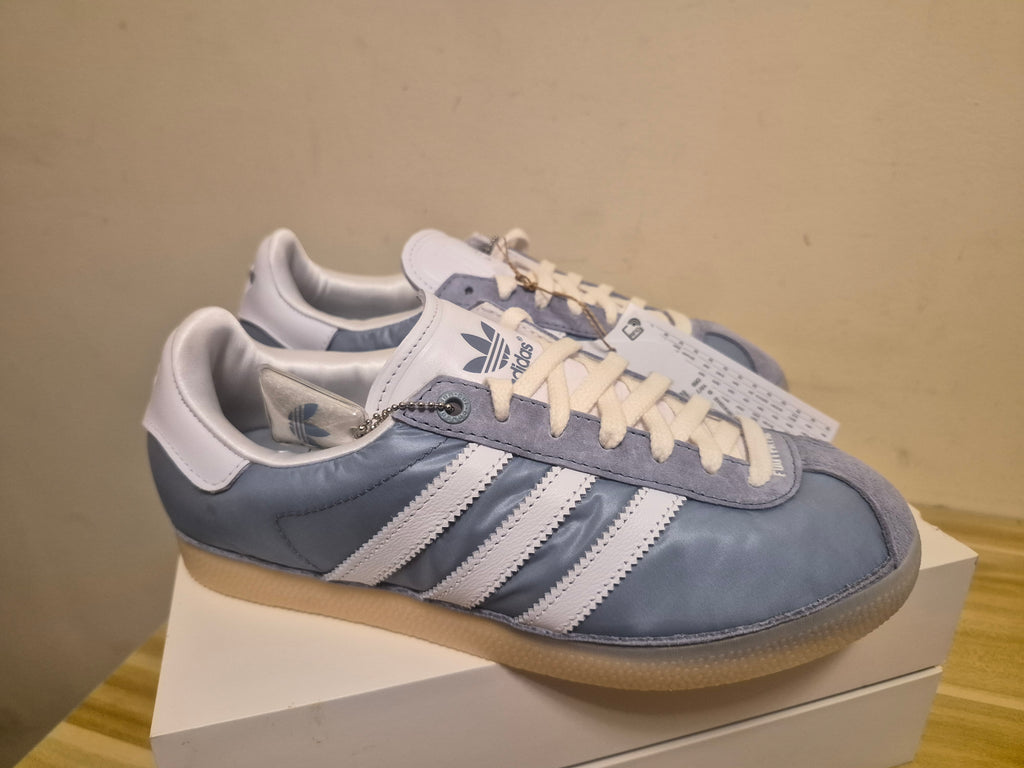ADIDAS GAZELLE X FOOT PATROL TRAINERS BLUE WHITE SUEDE LEATHER UK 6 NEW WITH BOX RRP £120