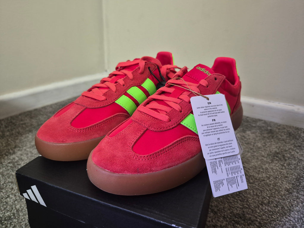 ADIDAS BARREDA DECODE TRAINERS RED/GREEN GUM – UK 5 – BRAND NEW WITH TAGS & BOX