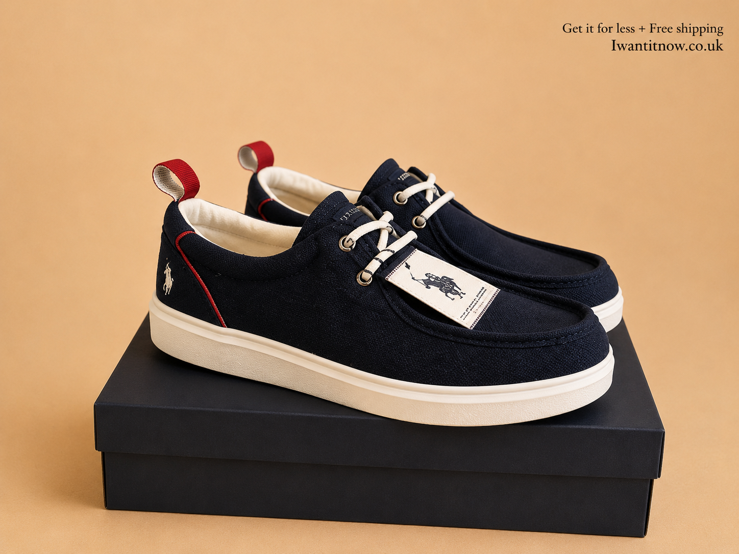 U.S. POLO ASSN. ATHOS MEN'S NAVY CANVAS CASUAL SHOES UK 10 EU 45 BRAND NEW FULL BOX RRP £70