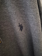 U.S. POLO ASSN. MEN'S GREY FULL ZIP HOODIE 3XL NEW WITH TAGS COTTON BLEND SWEATSHIRT
