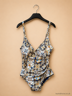 BRANCACCI WOMEN'S ITALIAN NAME ONE PIECE SWIMSUIT UK 18 BLUE MULTI PRINT NEW NO TAGS RRP €139