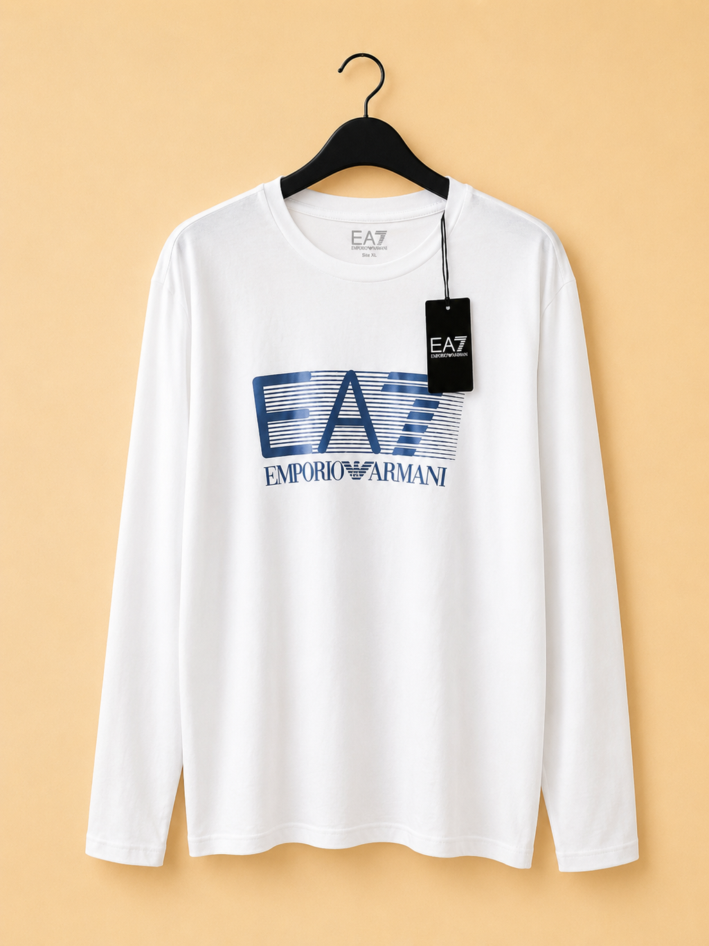 EA7 EMPORIO ARMANI LOGO LONG SLEEVE T-SHIRT WHITE MEN'S UK 3XL BRAND NEW WITH TAGS RRP £85