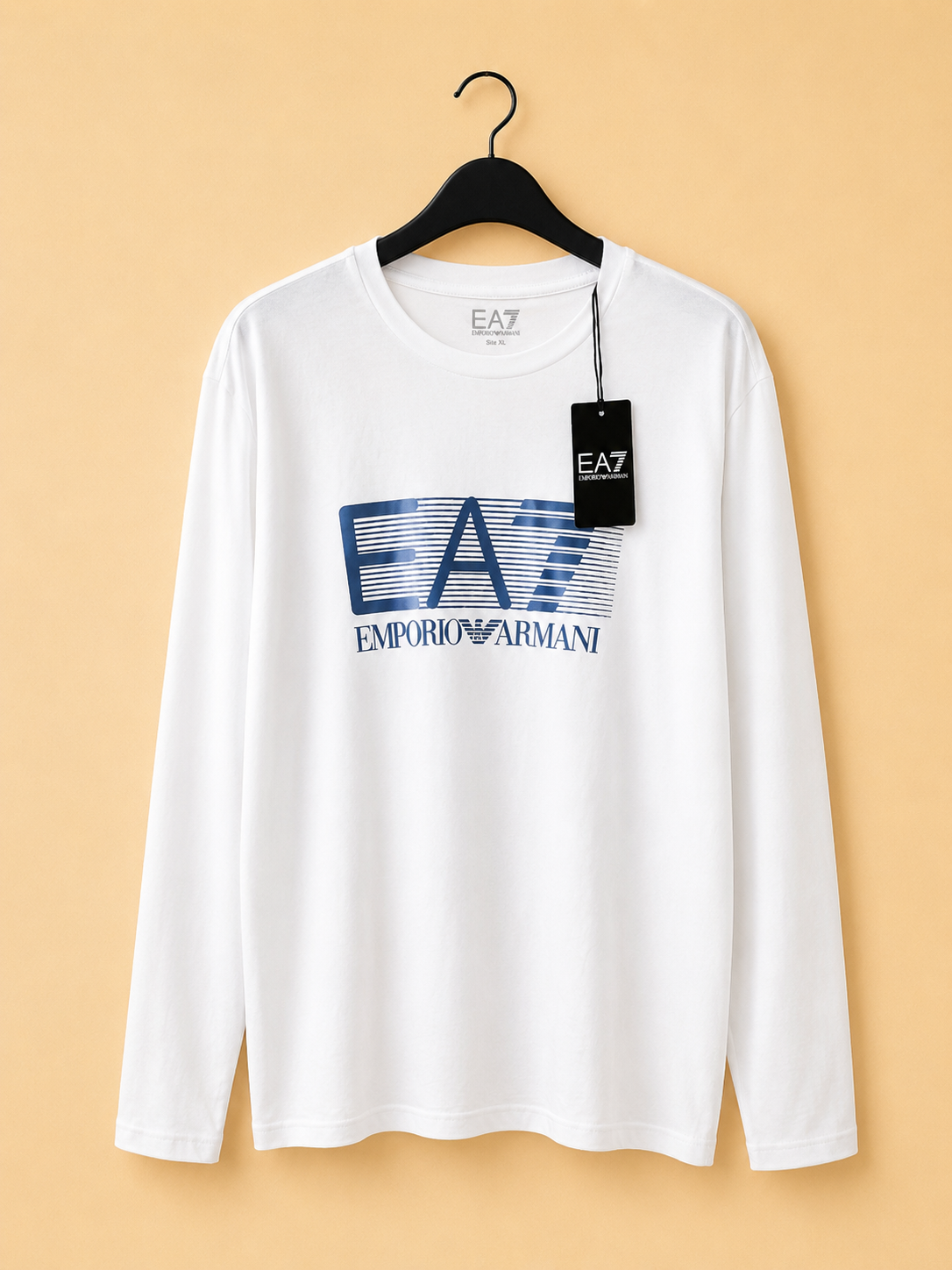 EA7 EMPORIO ARMANI LOGO LONG SLEEVE T-SHIRT WHITE MEN'S UK 3XL BRAND NEW WITH TAGS RRP £85