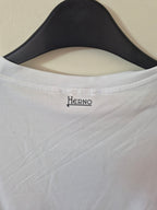 NEW HERNO MEN’S STRETCH COTTON POCKET T-SHIRT WHITE 2XL RRP£140