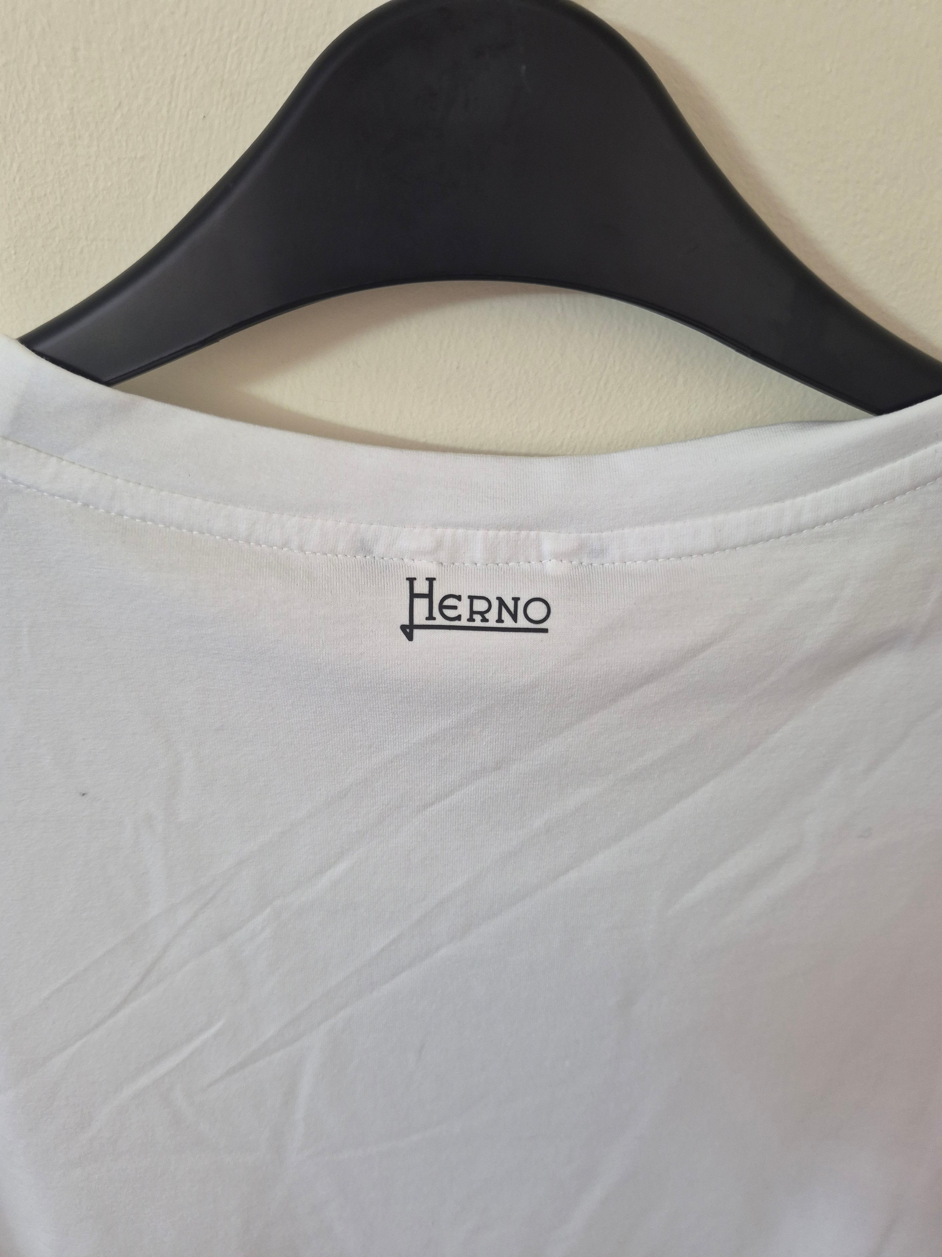 NEW HERNO MEN’S STRETCH COTTON POCKET T-SHIRT WHITE 2XL RRP£140