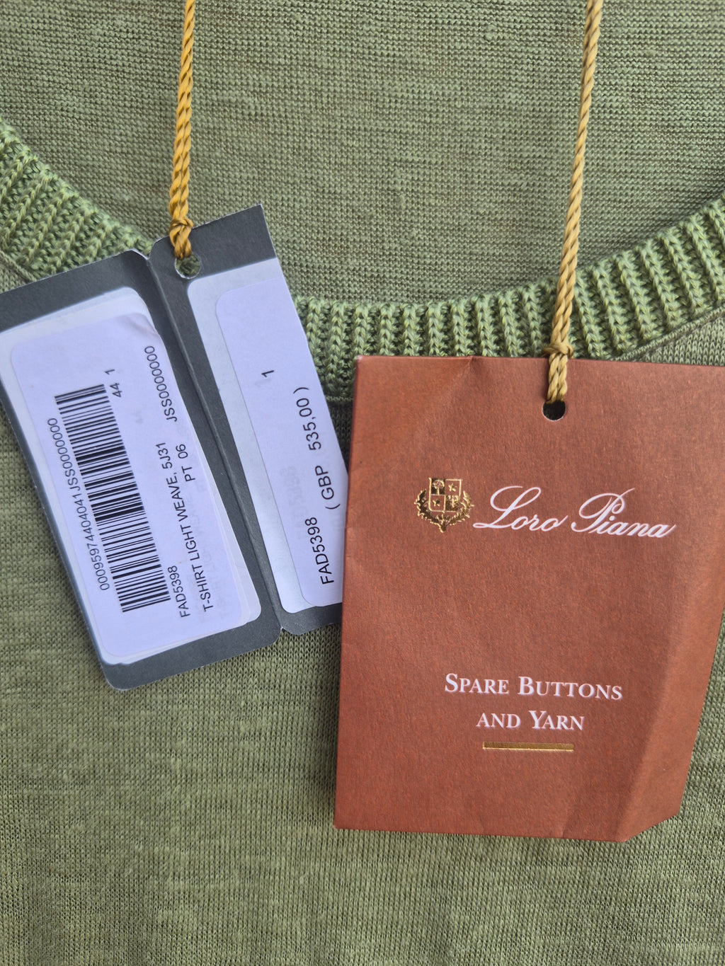 LORO PIANA WOMEN'S GREEN LINEN KNIT TOP SIZE IT 44 UK 12 NEW WITH TAGS RRP £535